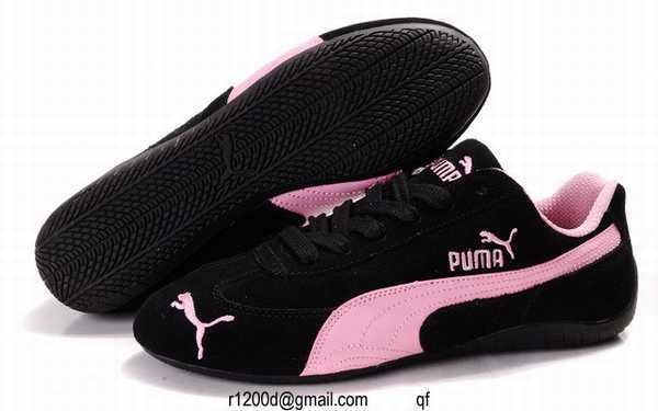basket puma noir et rose femme
